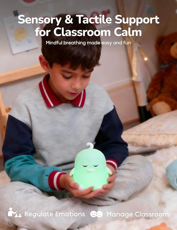 Breathing Pal 'Penny'- Mindfulness Breathing Light, Guided Visual Meditation Breathing Light, Anxiety Relief Items for Calm Down Corner/Meditation/Sleep Aid for Adult&Kid
