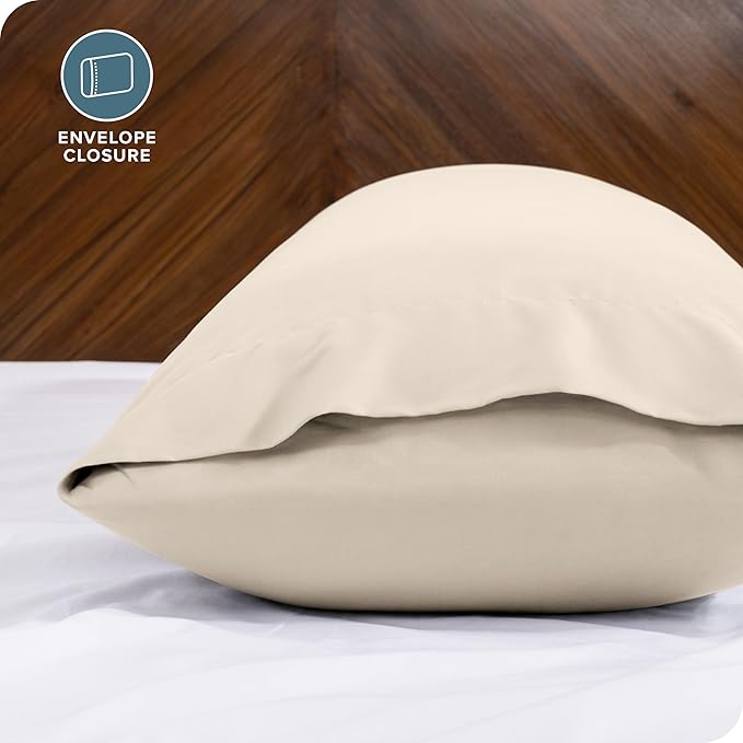 Bare Home Microfiber Body Pillow Cover - Ultra Soft & Cooling - Double Brushed - Envelope Closure - Easy Care (20''x54'' Body Pillow Cover, Sand)