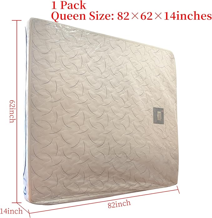 3 Mil Queen Size Mattress Bag with Zipper for Storage Moving,Plastic Waterproof Mattress Protector Cover Moving Supplies