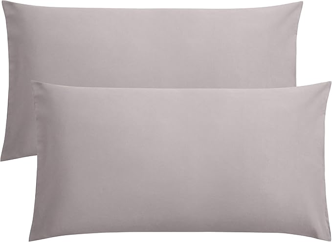 FLXXIE King Pillow Cases Set of 2, Soft Microfiber Pillow Covers with Envelope Closure, Wrinkle, Fade and Stain Resistant Pillowcases, 20x36, Smoky Grey