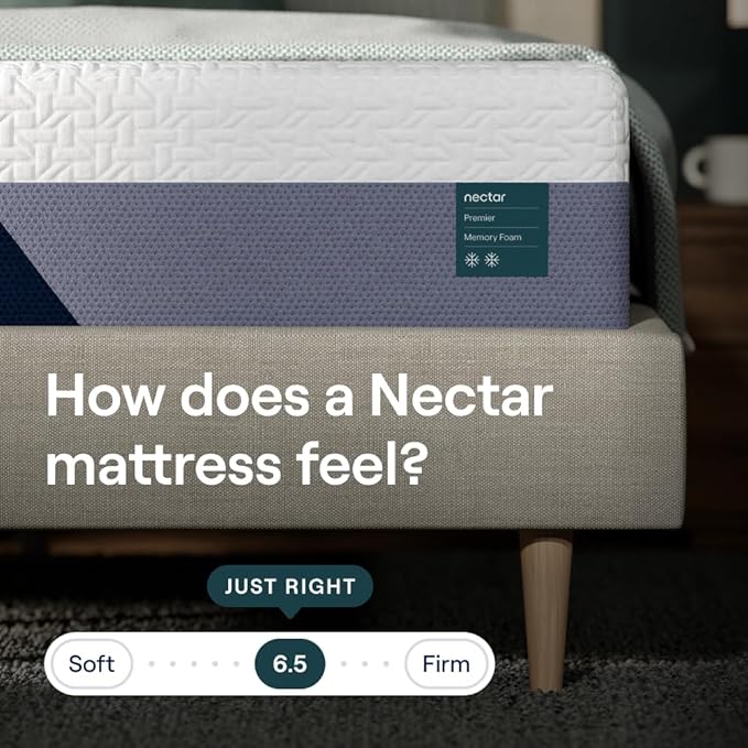 Nectar Premier Twin XL Adjustable Base & 13” Mattress (New Version) - Head & Foot Incline - Medium Firm Memory Foam - Cooling Upgrade - 3 Massage Settings - 365-Night Mattress Trial & Forever Warranty
