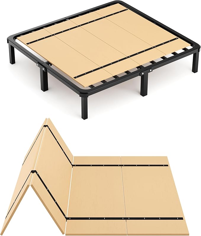 Imperius Foldable Box Spring, Bunkie Board, Bed Support Slats,Full 53"x74"
