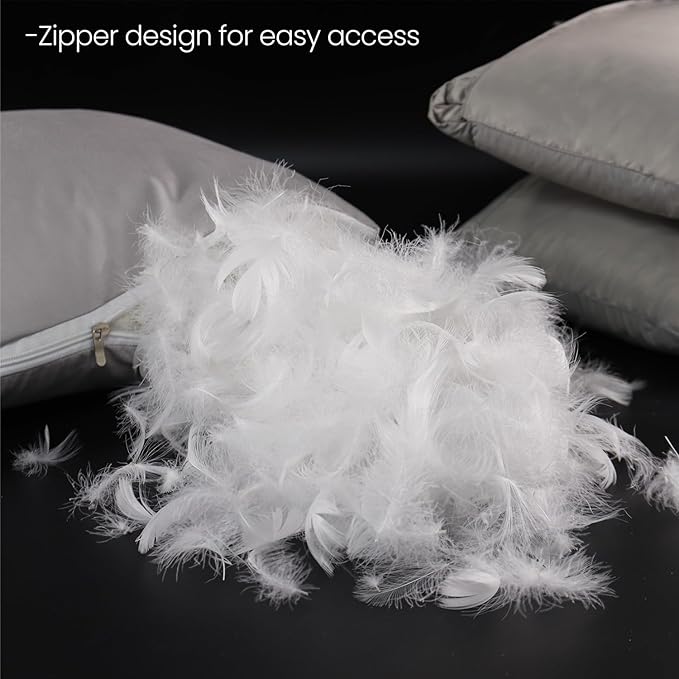 MOOX Down Feathers Pillow Stuffing Filling for DIY Projects Premium Natural 5/95 Goose Feather Down Soft Fluffy Perfect for Pillow Cushions Bedding Pillow Couch Dog Bed Upholstery Crafts (1.0, Pounds)