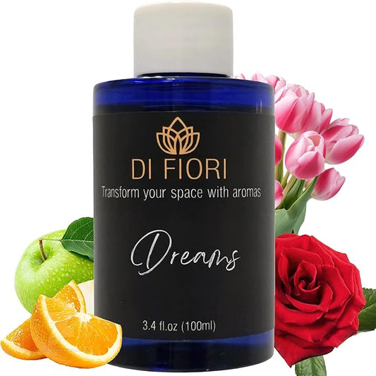 Dreams - Pure Essential Oil for Waterless Diffusers - Rose, Citrus, Tulip, Green Apple - Aromatherapy, Pure Natural Oil, Diffuser Refill, Super Aroma, Organic Essential Oil - 3,4oz - DI FIORI