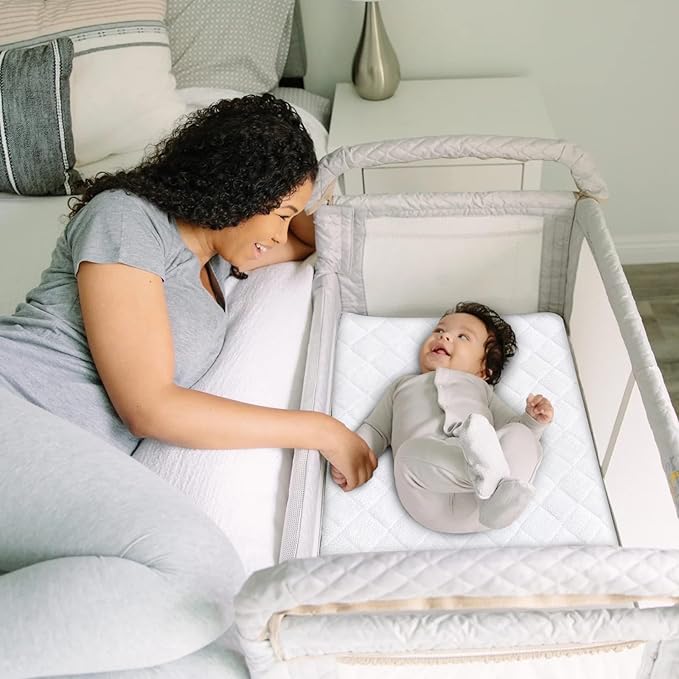 Waterproof Bassinet Mattress Protector Cover, Fits for Baby Delight, whiffee, AirClub, HARPPA and Larex 3 in 1 Bassinet Bedside Sleeper, 2 Pack, Skin Friendly and Breathable Bassinet Mattress Pad