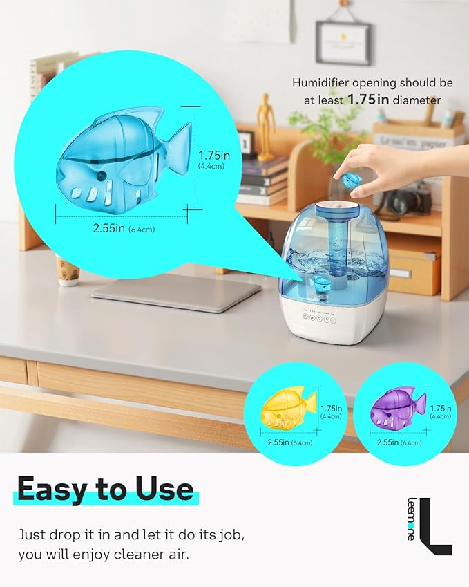 Leemone Humidifier Cleaning Fish for Humidifiers & Fish Tanks, 10 Pack Humidifier Cleaner, Purifies Water, Reduces Scale