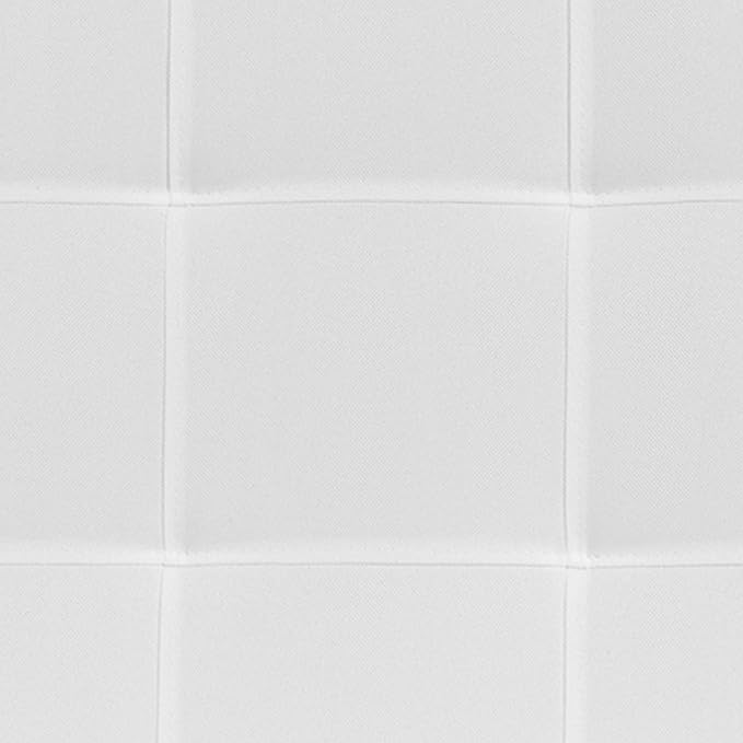 Flash Furniture Bedford Box Stitch Tufted Upholstered King Size Headboard in White Fabric