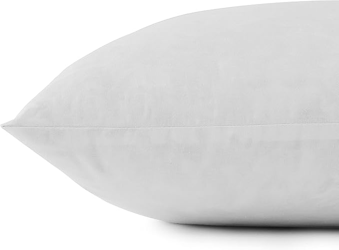 SNUG&COZY Luxury Goose Down Feather Pillow Inserts - 22x22IN, Double Layered Down-Proof Design, Ultra-Soft Cover, High Fill Weight, Pack of 2, White