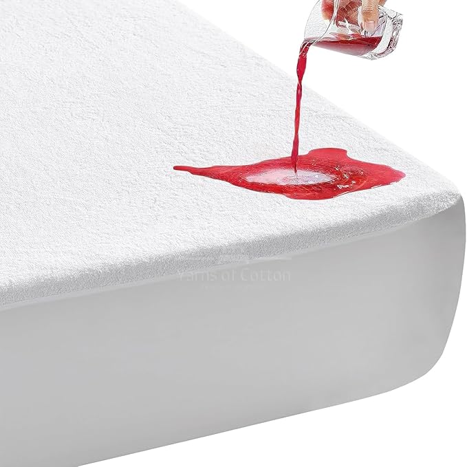 Cot Mattress Protector 25"x75" Waterproof, Terry Soft and Noiseless Mattress Protector Perfect for Daybed 25" X 75" Mattress/Narrow Twin/Cot Size/Rv Bunk/Camping Cot (White)