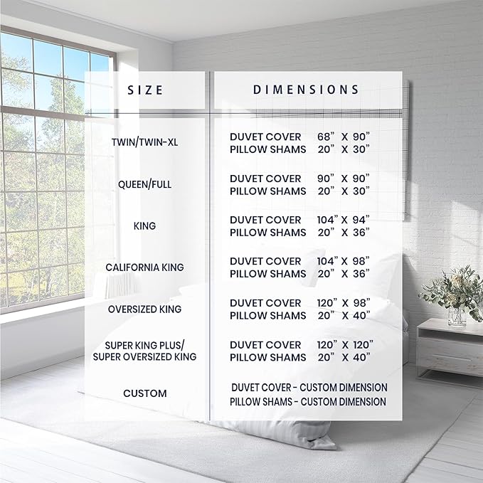 Kotton Culture Custom Duvet Cover -100% Egyptian Cotton 600 Thread Count Soft Premium Breathable Customizable Comforter Cover(Desired Dimensions)-Zipper Closure & 7 Internal Ties -Striped White
