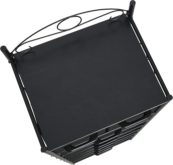 Household Essentials Black Oak & Iron Eight-Drawer Tower