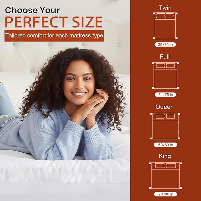 Luxury Hotel Sellected 3 Inch Mattress Topper, Goose-Down-Like Fiber Mattress Topper for Any Season Any Room, Ultra Fluffy and Long-Lasting, Durable, 4 Elastic Bands, Twin