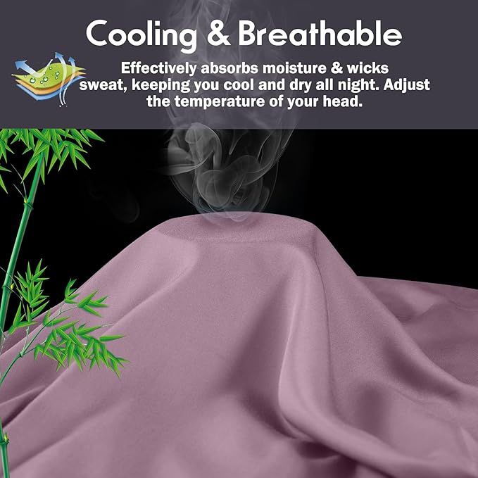 Pillowcases Standard Size 2 Pack, Cooling Viscose Pillow Cases with Envelope Closure, Cool & Breathable Pillow Cover for Hot Sleepers and Night Sweats, 20" x 26"