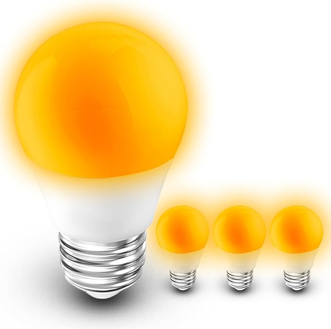 Amber Sleep Light Bulbs 1800k, Blue Light Blocking, A15 Soft Warm Light Bulb 25-40w Equivalent, 3W E26 Warm Amber Night Light for Healthy Sleep, Bedroom, Kids Room, Non-Dimmable, 4 Pack
