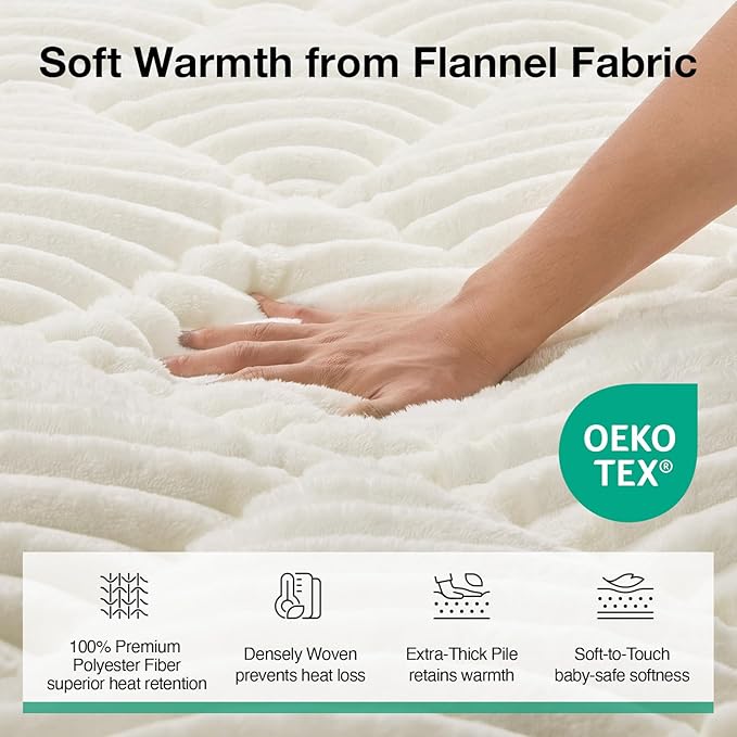 Novilla Fleece Mattress Topper Queen, Warm Sherpa Mattress Pad, Cloud-Like Soft Bed Cover for Winter, Deep Pocket fits up to 21", Machine Washable
