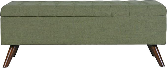 HomePop Modern Tufted Storage Bench - Moss Green