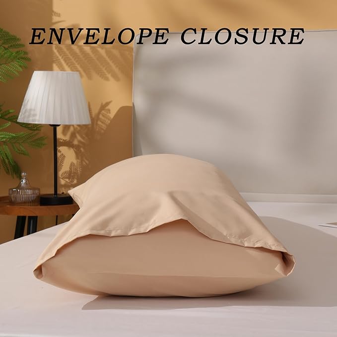 DOWNSTORIA Body Pillow Cover, Ultra Soft Microfiber Long Pillowcase, Envelope Closure Large Pillow Cases 20x54 inch (Beige)