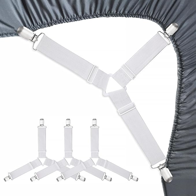 RayTour Bed Sheet Holder Straps Sheet Keepers Bedsheet Holders Fasteners 2 Sets