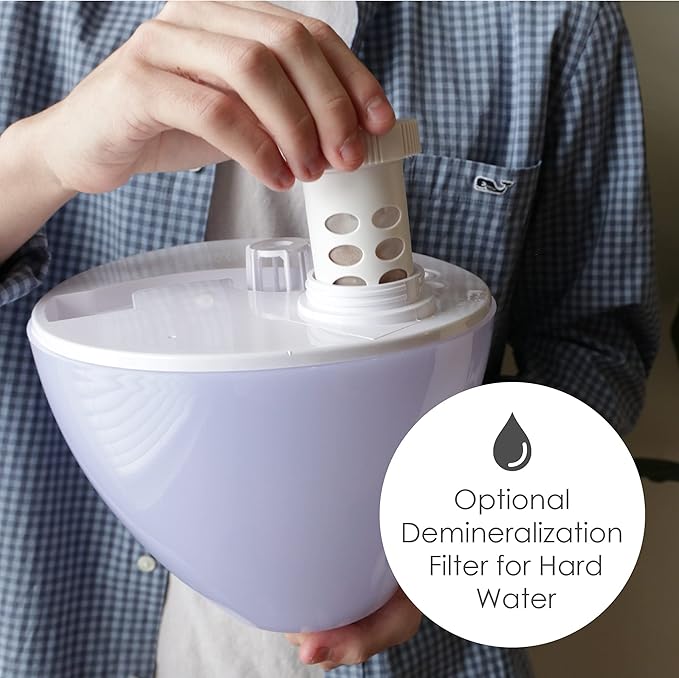 Crane Ultrasonic Cool Mist Humidifier for Bedroom, Baby Nursery, Kids Room, Plants, or Office, Large 1 Gallon Tank, Filter Optional, White