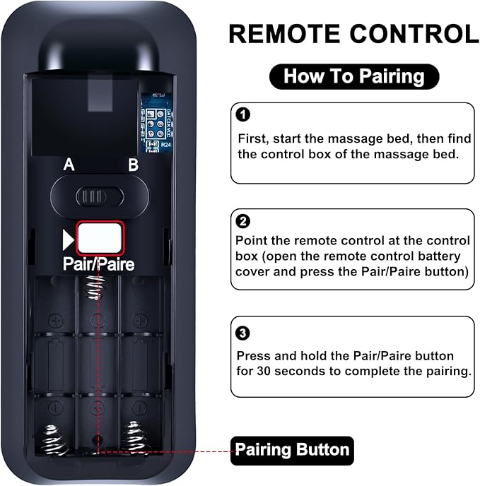 RF399A / RF368B Adjustable Bed Replacement Remote Works for Sealy Ease Ergo 1.0/2.0/3.0/4.0, Compatible with Serta Motion Essentials 3rd Gen/Beautyrest SmartMotion Base 1.0