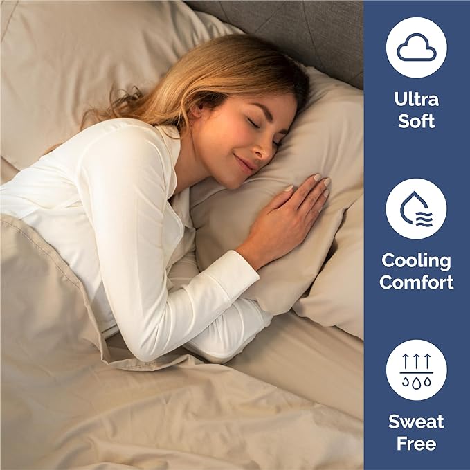 King 6 Piece Sheet Set - Comfy, Breathable & Cooling - Soft Hotel Luxury Bedding for Women, Men, Kids, Teens & Children - 1 Flat & 1 Fitted Sheet & 4 Pillowcases w/ Deep Pockets - Wrinkle Free - Cream