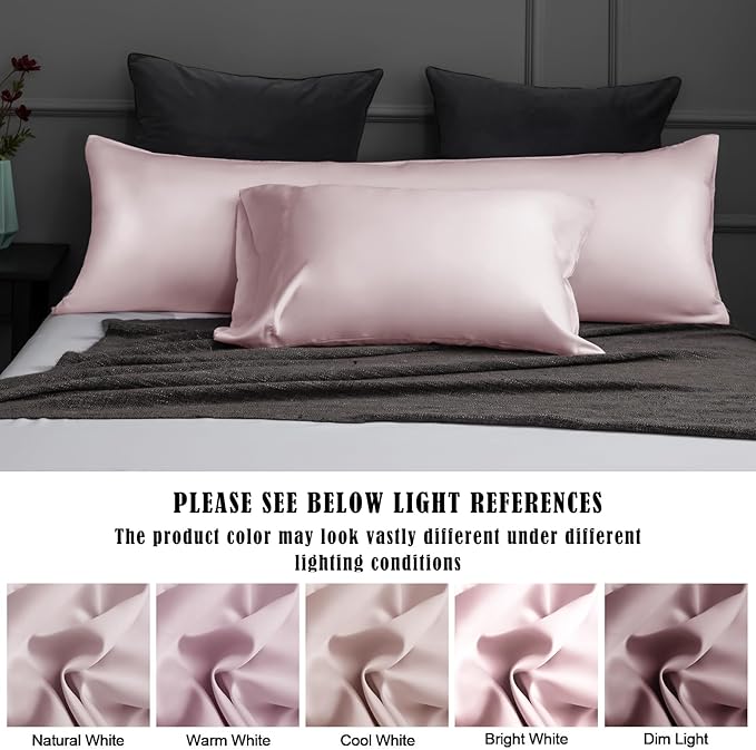 TELUS Pillow Cases Queen Size 2 Pack, Bamboo Rayon & Lyocell Pillowcase with Envelope Closure, Cooling Breathable Pillow Cover for Hot Sleeper & Night Sweats, 20x30 inch, Light Pink
