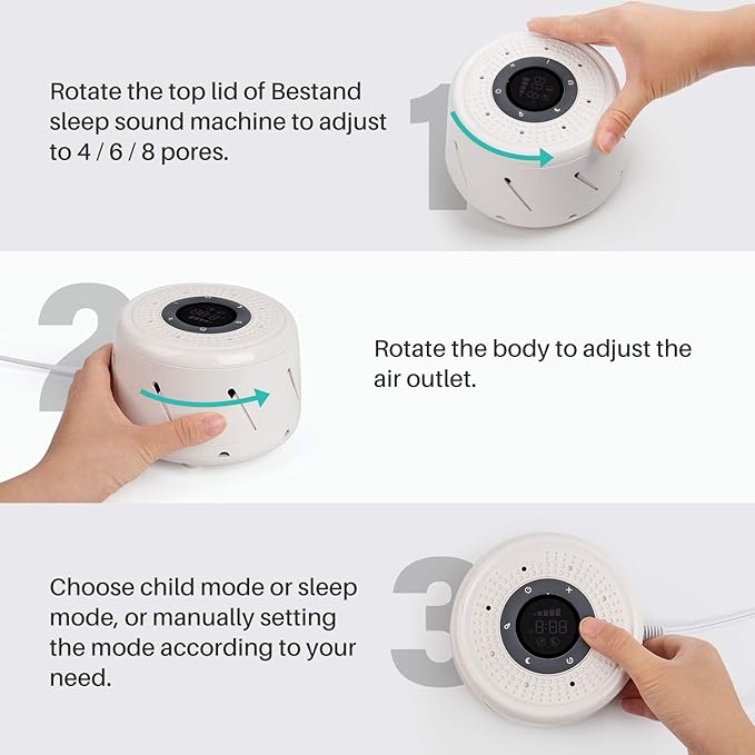 Real Fan White Noise Machine Sleep Sound Machine with Smart Mode, Timer & LED Display for Better Sleep, Office Privacy, Travel & Baby (Pink)