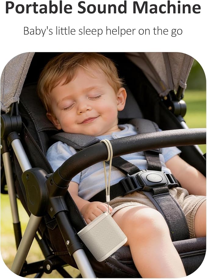 Portable Baby & Adults Sound Machine : Super Long-Lasting & Rechargeable Battery, Headphone Jack, 21 Sounds - White Noise Machine for Adult, Travel, Sleeping, Registry Gift