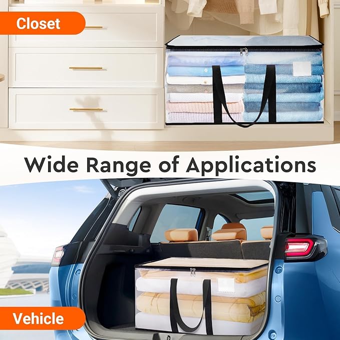 BlissTotes Moving Bags, 93L 6-Pack Storage Bags, Moving Box Heavy Duty Extra Large, Moving Totes with Zipper, Large Packing Bag with Reinforced Handles, Boxes for Packaging Moving