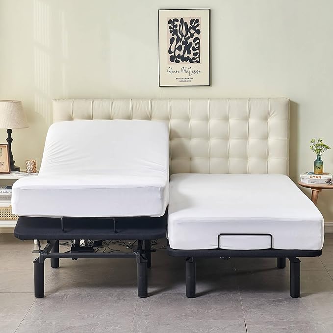 Waterproof Split Queen Mattress Protector for Adjustable Beds 30x80 (2PCs) Soft Cooling Jersey Fitted Matress Cover