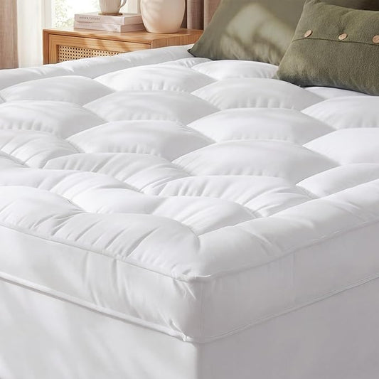 Queen Size Mattress Topper, 3 Inch Hybrid Filling for Balanced Sleep, Extra Thick Mattress Topper with Breathable Cover, Universal Fit for Bedrooms, Guest Rooms & RVs