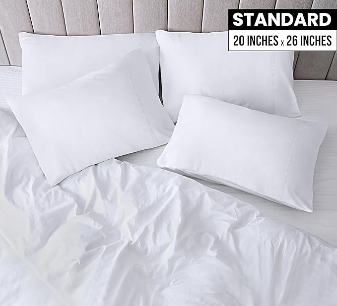 Utopia Bedding Standard Pillow Cases - 12 Pack - Envelope Closure - Soft Brushed Microfiber Fabric - Shrinkage and Fade Resistant Pillow Covers Standard Size 20 X 26 Inches (Standard, White)