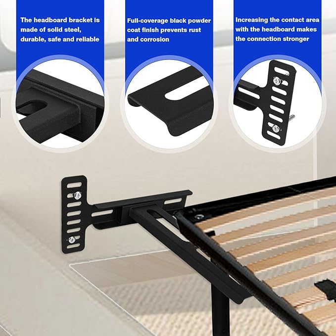 Ertuohg Headboard Kit for Adjustable Bed, Universal Headboard Bracket, Universal Headboard Extension Adapter Kit, Headboard Brackets for Twin,King,Queen