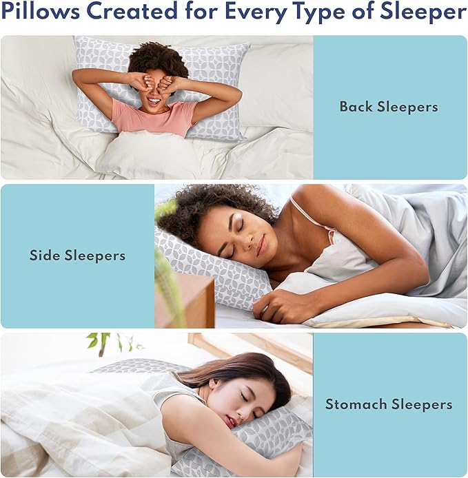 BLISSY Adjustable Memory Foam Pillow for Sleeping (King Size) - Cooling Gel Pillows for Side Sleepers with Shredded Foam for Customizable Loft - CertiPUR-US & Oeko-TEX