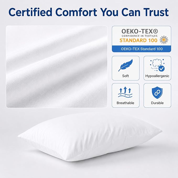 48 Pack Pillow Cases King Size with Envelope Closure - Soft Brushed Microfiber Fabric - Bulk Pillowcases for Hotel, Airbnbs, Hospital, Therapy Clinic, Fabric Marker (20x36, White)