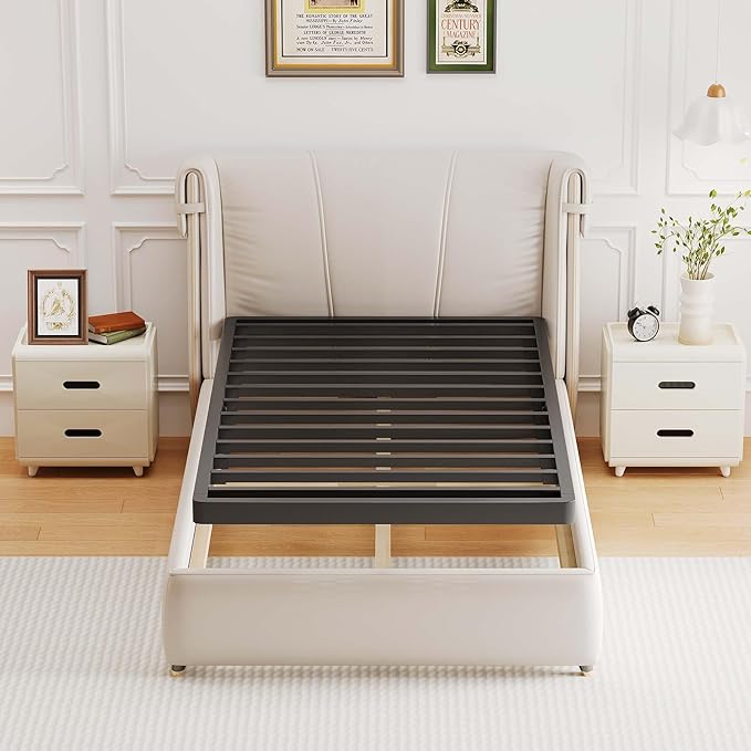 ROIL 2 Inch Twin Metal Box Spring Low Profile, Bunkie Board Bed Slat Replacement with Round Corners, 3500 lbs Capacity Heavy Duty Steel Slats, Easy Assembly, Noise Free