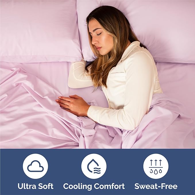 Split King 7 Piece Sheet Set - Comfy, Breathable & Cooling - Soft Hotel Luxury Bedding for Women, Men, Kids, Teens & Children - 1 Flat & 2 Fitted Sheets & 4 Pillowcases w/ Deep Pockets - Light Pink