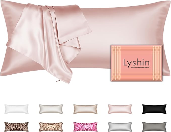 Silk Body Pillow Cover with Zipper, Mulberry Silk Pillow Cases Body Size, Ultra Smooth and Soft Breathable Cooling Silk Satin Body Pillowcase for Hair and Skin, Coral Pink (20x54 Inches, 1 Pack)