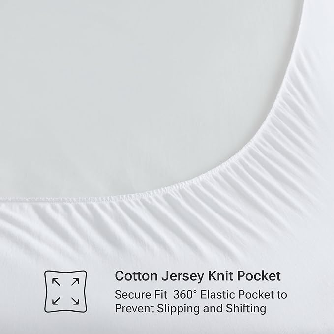 Sleep Philosophy Queen Mattress Pad, Cotton Mattress Protector Classic Cloud Quilted Bed Cover, All Natural Breathable Mattress Topper Fitted Pocket Fits Up to 18", Machine Washable, White