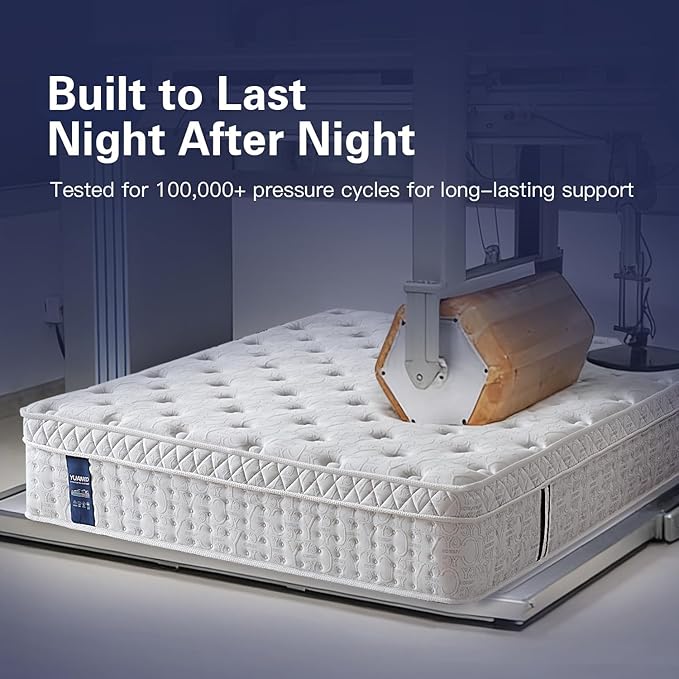 Full Size Mattress 12 Inch Hybrid Mattress in a Box, Memory Foam & Pocket Spring, Medium Firm, Cooling Breathable Silver Thread, Pressure Relief, Motion Isolation, 365-Night Trial