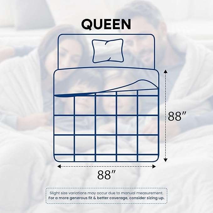 Utopia Bedding Comforter Queen Size 88 x 88 Inches White, All Season Duvet Insert, Down Alternative Box Stitched Bed Comforter with Corner Tabs, Machine Washable