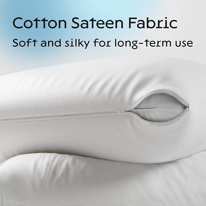 Niagara 2 Pack Standard Pillow Protectors with Zipper, Premium Cotton Sateen Blend Tight Weave Lab Tested Non Noisy Zip Covers Breathable Non Crinky (20x26 Inches)