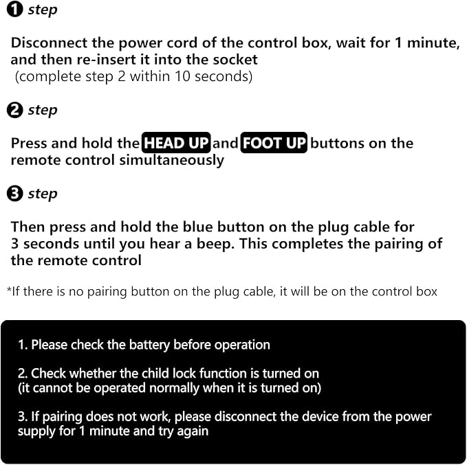 Replacement Remote Control for EGOHOME Sven & Son Richmat HJH89 MUUEGM Dyonery Mattress MLILY Mojigam Adjustable Bed Base