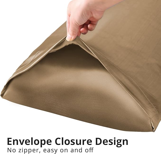 HUXMEYSON Body Pillow with Satin Pillowcase, Body Pillow for Adults, Removable Cover, Brown(20"x54"
