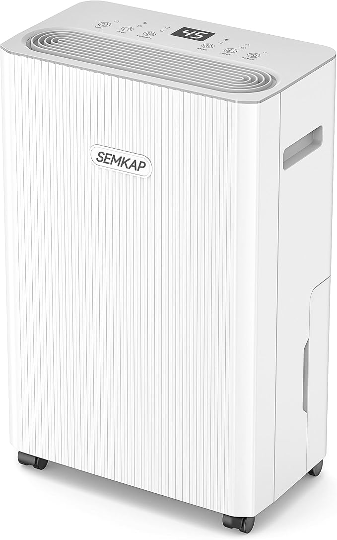 2500 Sq.Ft Dehumidifier for Basement with Drain Hose, SEMKAP 32 Pints Dehumidifiers for Home, Large Room, Bathroom, Bedroom, Low Noise With Smart Compressor, Intelligent Humidity Control, 24HR Timer