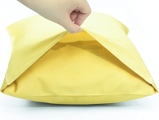 NTBAY Egyptian Cotton King Pillowcases - Set of 2, 500 Thread Count Cotton Pillowcases - Soft and Breathable Envelope Closure Pillow Cases - 20x36 Pillow Covers for Bed, Mustard Yellow