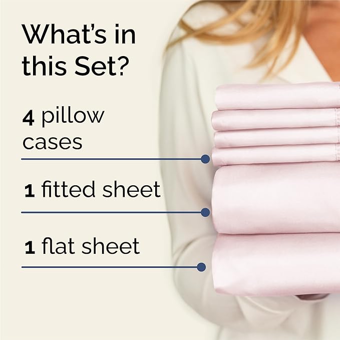 King 6 Piece Sheet Set - Comfy, Breathable & Cooling - Soft Hotel Luxury Bedding for Women, Men, Kids, Teens and Children - 1 Flat & 1 Fitted Sheet & 4 Pillowcases with Deep Pockets - Lavender Pink