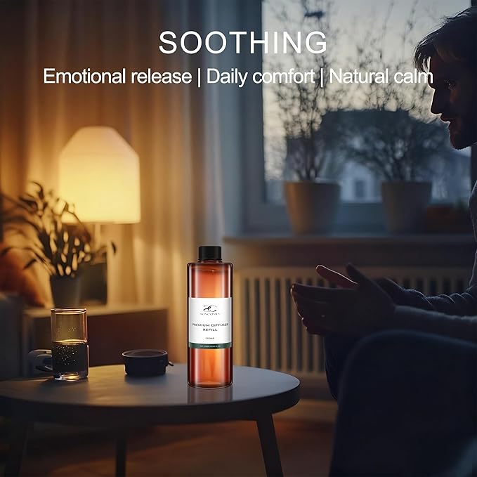 Diffuser Oil Refill, 250ml / 8.45 fl oz, Cedar - Reed & Aromatherapy Diffuser Oil, Long-Lasting Home Fragrance, Eucalyptus, Cedar & Sandalwood Notes