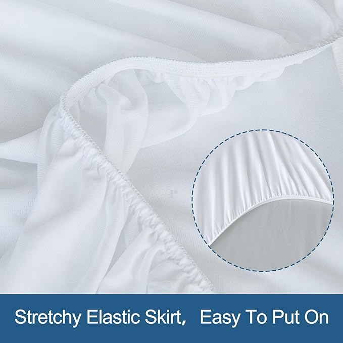 SPRINGSPIRIT Mattress Protector, Mattress Cover Protector Waterproof with Deep Pocket up to 14’’, Noiseless & Skin-Friendly Fitted Sheet Only, White，Full，2 Pack