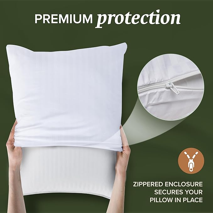 Beckham Hotel Collection Queen Size Pillows and Pillow Protectors - Sets of 2